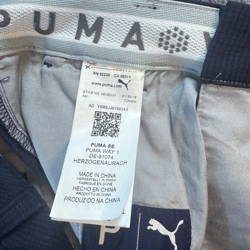 Puma Mens Jackpot Golf Pants Navy Blue‎ Micro Check 595363-01 Size 28x32 - Picture 5 of 6